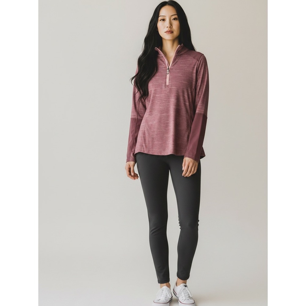 LIV Outdoor Pullover Womens Active 1/4 Zip Space‎ Dye Mauve Large Excellent